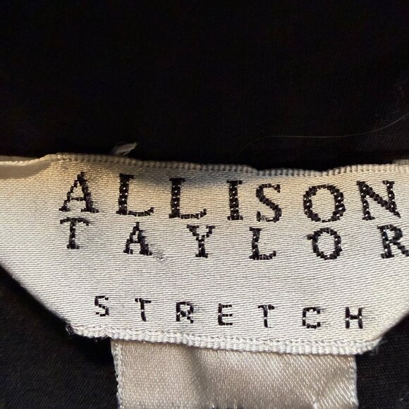 Vintage Allison Taylor Size XL Black Sleeveless Smocked Bib Button Front Shirt - Picture 10 of 13